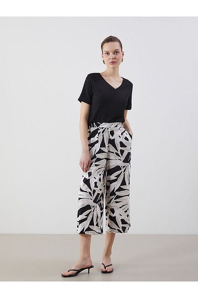 LC Waikiki Tricou de damă texturat cu decolteu în V