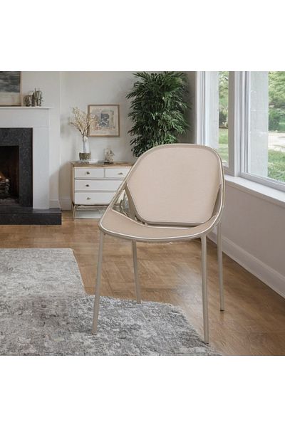 rexa Single chair with mesh seat and iron legs