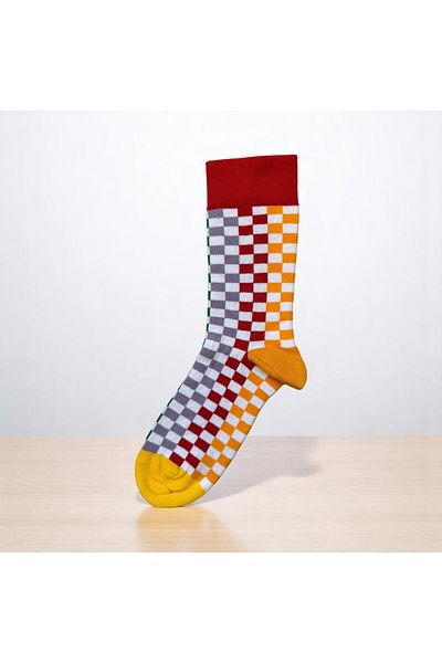 MODA Checkered Multicolored Socks