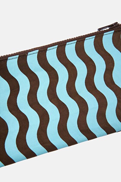 WWF Market Çizgili Mini Case - Mavi/Kahverengi