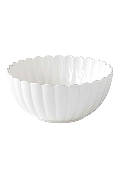 EasyLife Elegant Round Shaped Easy Cleaning Porcelain Salad Bowl White 20cm