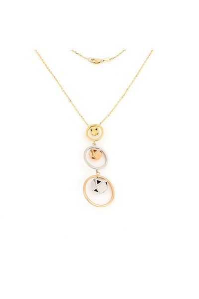 MOHI Fine Jewellery Lant din aur galben alb si rose de 14k
