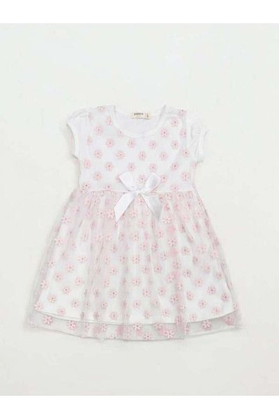 Zekids Girl's Floral Patterned Cotton Dress