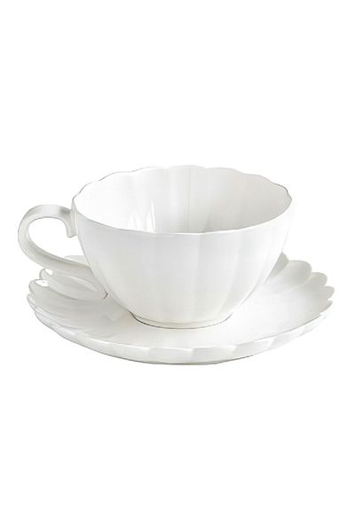 EasyLife Porcelain Microwave and Dishwasher Safe Lifestyle Tea Cup and Saucer Set White 250ml