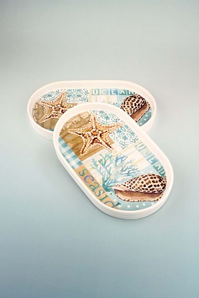 Bursa Porselen Dekor Seaside 2 Pieces Presentation Plate