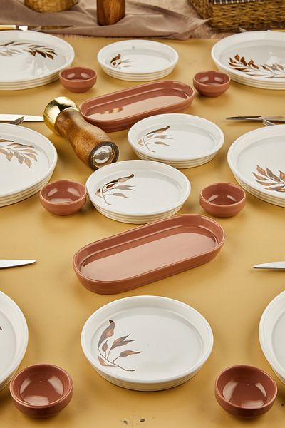 Sezka Life Lantern Tree 18 Piece Ceramic Breakfast Set 6-Person Breakfast Set Luxury Ceramic