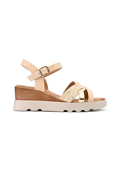 Tmall Women's Sandals, With Platform, Made of Eco-Leather, SA95, Beige