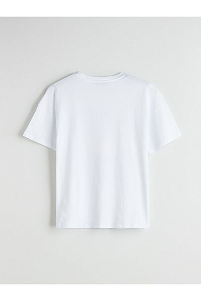 LC Waikiki Tricou de damă oversize cu imprimeu cu gât crew