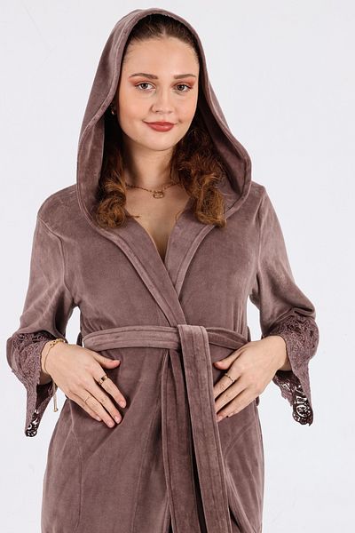 Nuşa Robă elegantă și elegantă din dantelă Niki din catifea din bumbac
