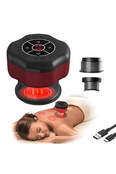 Teno Aparat Electric pentru Masaj Teno®, tip ventuza, 12 niveluri de incalzire si de presiune, rosu