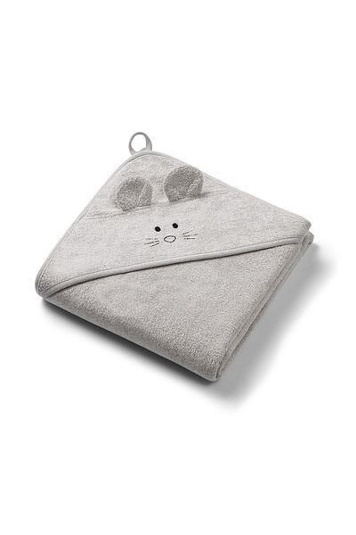 Babyono Prosop baie bambus cu gluga 100 x 100 cm Babyono gri