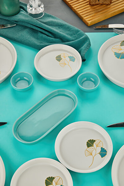 Akkoyunlu home Barbera 18 Parça Seramik Kahvaltı Takımı 6 kişilik Kahvaltı Seti Lüx Seramik