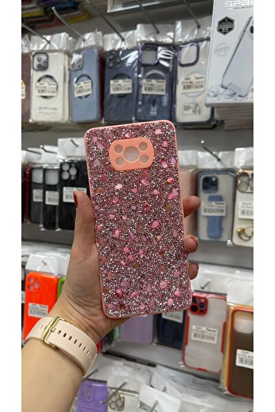 TECNOTREND Xiaomi Pocco x3/x3 Pro Uyumlu Kılıf Parlak Taşlı Tasarım Pırlanta Kapak