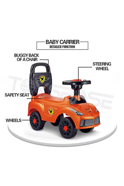 Fun Moment سيارة ركوب للأطفال مع عجلة قيادة ومسند ظهر