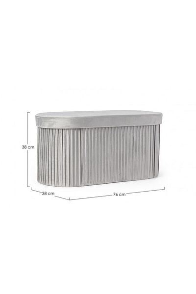 Bizzotto Banca catifea gri Jocelyn 76x38x38 cm