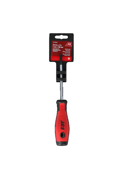 ACE Cushion Grip Cabinet Tip Screwdriver Red and Silver 5 x 100mm