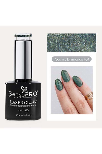 SensoPRO Milano Oja semipermanentă holografică Laser Glow 10ml, Diamante Cosmice #04