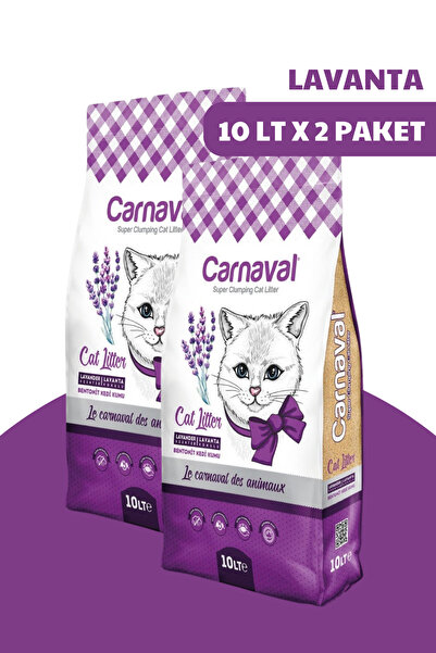 Carnaval Bentonit Kedi Kumu 10 Lt Lavanta x 2 li paket Toplam 20 Litre