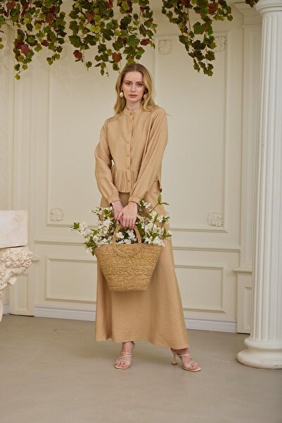 Moodbasic PİLİSE DETAYLI CUPRA ETEKLİ TAKIM