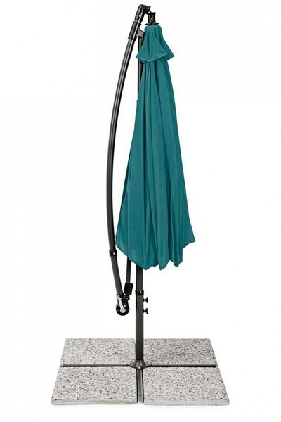 Bizzotto Umbrela suspendata Texas, otel, 300x300x260 cm, Albastru Peacock