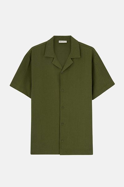 Reflect Studio Basic Tencel ™   Short Sleeve Shirt - Khaki