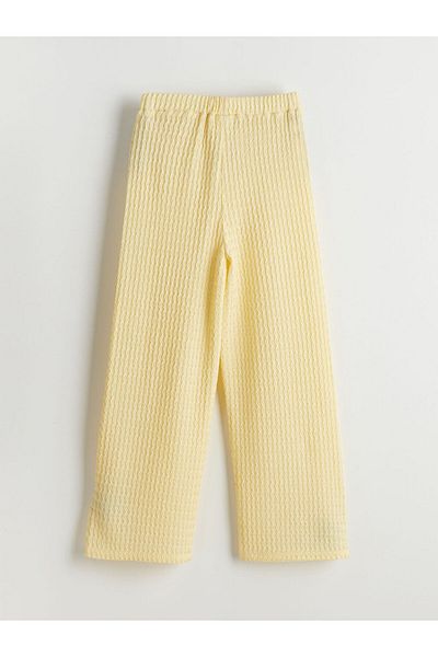 LC Waikiki New Season Textured Girl's Pants with Elastic Waist - S5Gt89Z4
