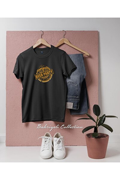 bahriyeli.jpeg Unisex T-Shirt with Oversize Beer Party Logo Design