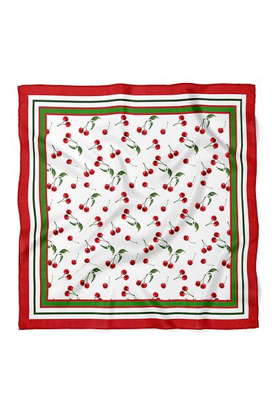nehir eşarp Cherry Pattern Scarf Bandana 50X50