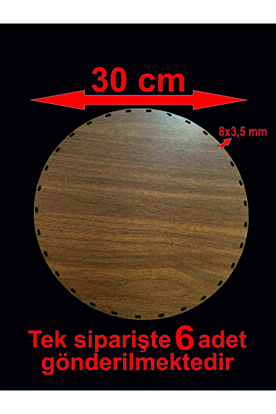 ASUDE HEDİYELİK Drveni orah 30 cm 6 kom Bambus pladanj za pletenje supla perf...