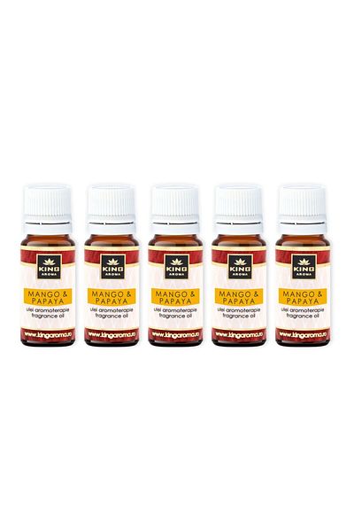 KingAroma Pack of 5 Mango & Papaya aromatherapy scented oils, Kingaroma, 10 ml