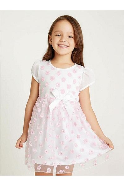 Zekids Girl's Floral Patterned Cotton Dress