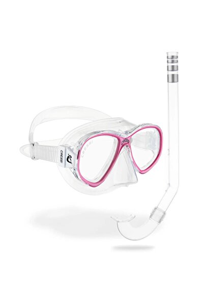 Cressi Perla Maske ve Mini Gringo Şnorkel Set Clear/Pink (7-13 yaş)