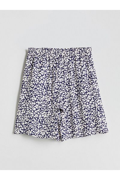 LC Waikiki Pantaloni scurti de damă cu flori cu talie elastică