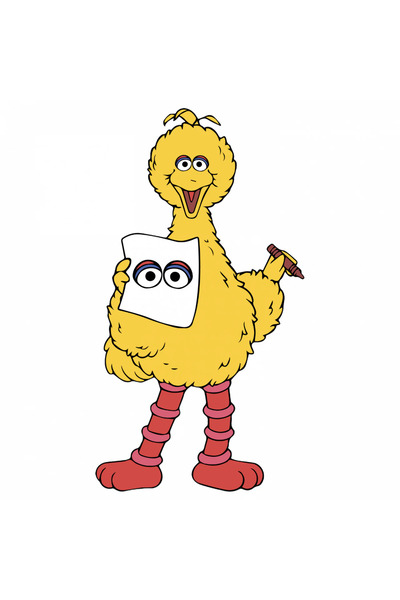 INOVATIX Σετ 8 αυτοκόλλητων χρωματισμού Big Bird Sesame Street, INOVATIX®. 6 εκ.