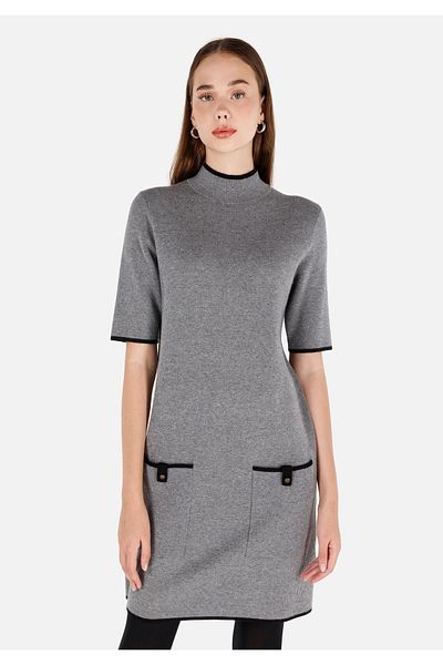 Colin's Regular Fit Women's Gray Short Sleeve Dress
