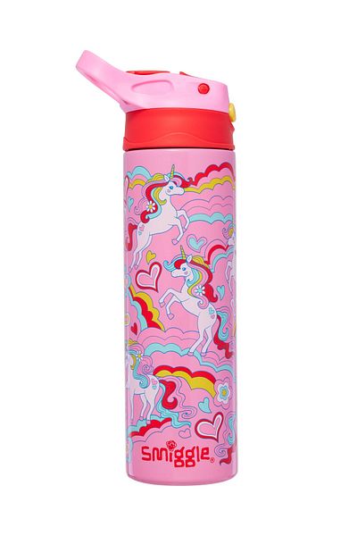 SMIGGLE Unicorn Horse Insulated Stainless Steel Flip Drink Bottle 520ml Bpa Free