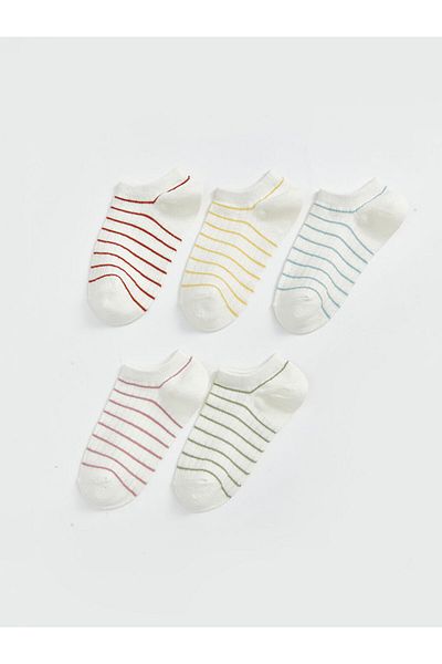 LC Waikiki New Season Striped Women's Booties Socks 5-Piece - S57855Z8
