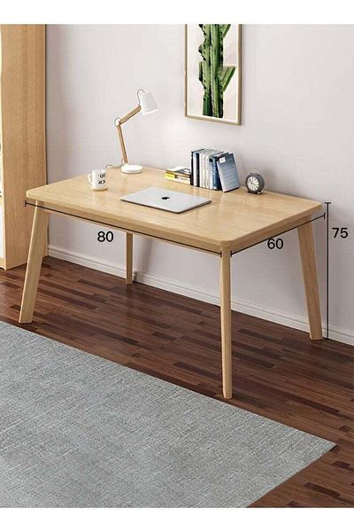 Taimi Wooden Modern Dinning Table, Computer Desk, Office Desk, with Solid Wood Legs, 80x60x75cm