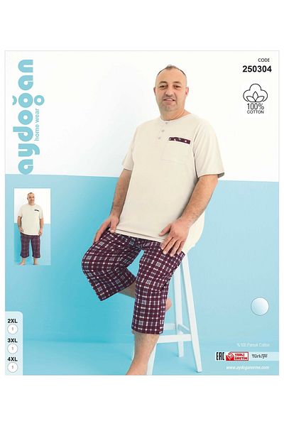 Aydoğan Ανδρικό κοστούμι πιτζάμες Capri Plus Size 250304