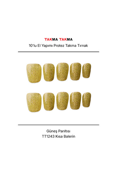 Takma Takma 10'lu Yeşil Kısa Balerin TT1243 Tekrar Kullanılabilir El Yapımı P...