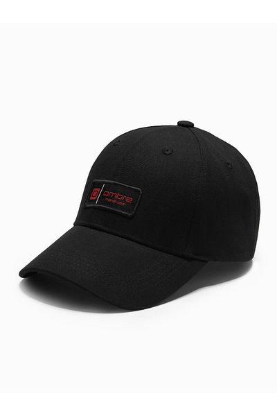 OMBRE Herren Baseballkappe mit Patch - schwarz V1 OM-ACCS-0103