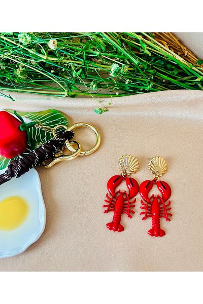 Markiz Takı Brand Red Lobster Earrings