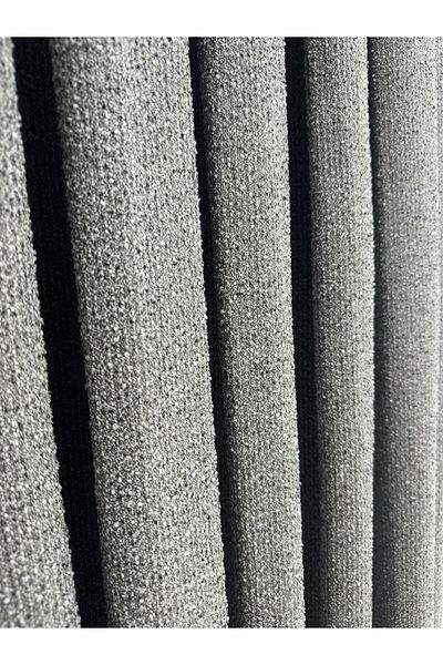 Erdoğanlar Koza Bohemian Fabric Dark Gray Background Curtain 1/2.5 Medium Pleat