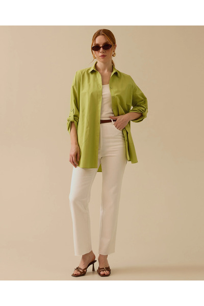 SEÇİL Katlanabilir Kollu Oversize Gömlek
