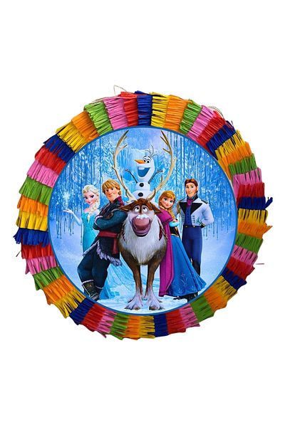 OEM Piniata pentru petreceri, 35 cm, multicolora, model Frozen Elsa si Ana, umplutura inclusa