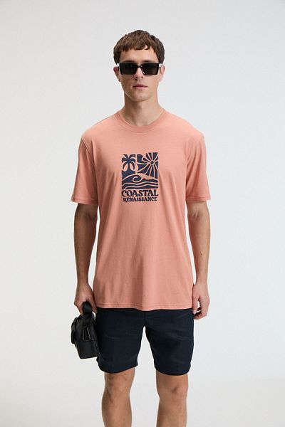 GRIMELANGE Sweet Men's 100% Cotton Oversize Fit Printed Short Sleeve Round Neck Puppy T-Shirt