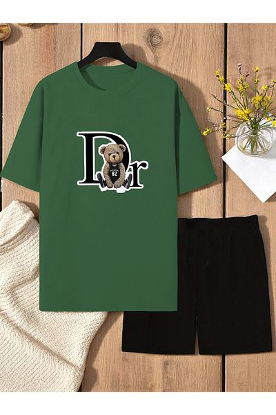 uyguntarz Unisex Dr. AYI Design bedrucktes T-Shirt-Shorts-Set