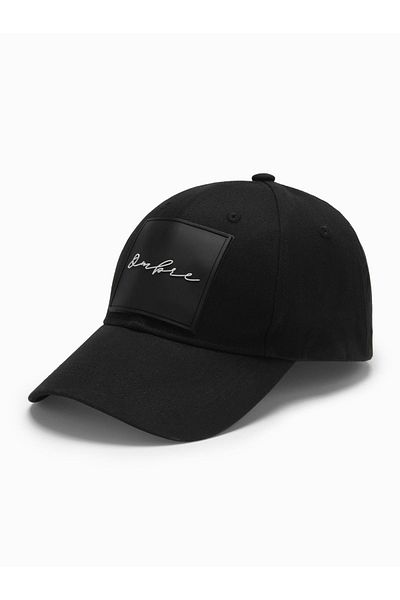 OMBRE Herren Baseballcap mit Schirm und großem Patch - schwarz V1 OM-ACCS-0101