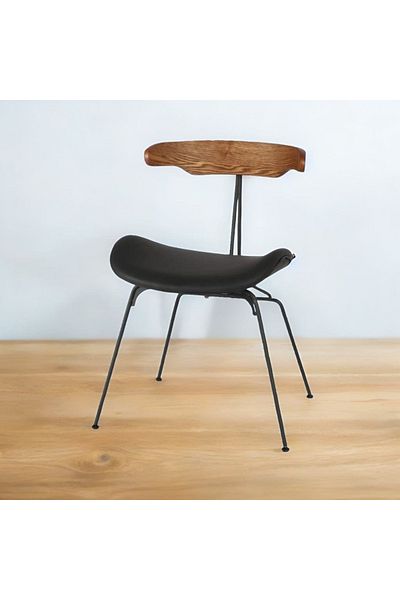 rexa Single chair with black wooden back 54 x 47 x 80 cm