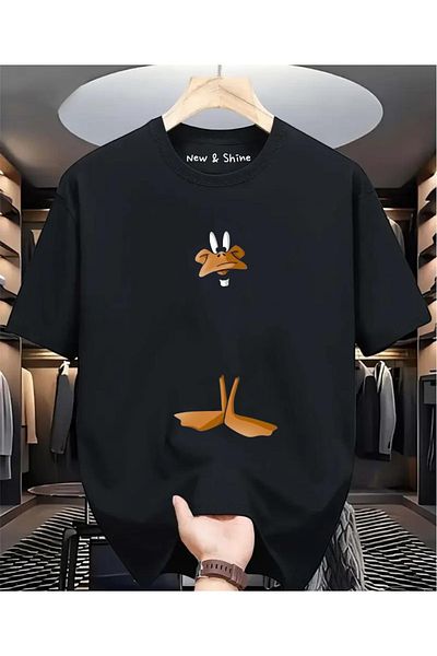 New Shine 1 T-Shirt Is a Gift for Purchases of 6 or More in the Cart - Duffy Duck Printed Oversize T-Shirt